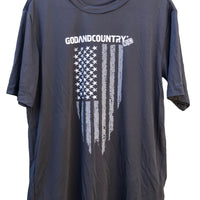 Mens Short Sleeve Sport Tek United As Intended Patriotic Distressed American Flag Shirt [Gray]